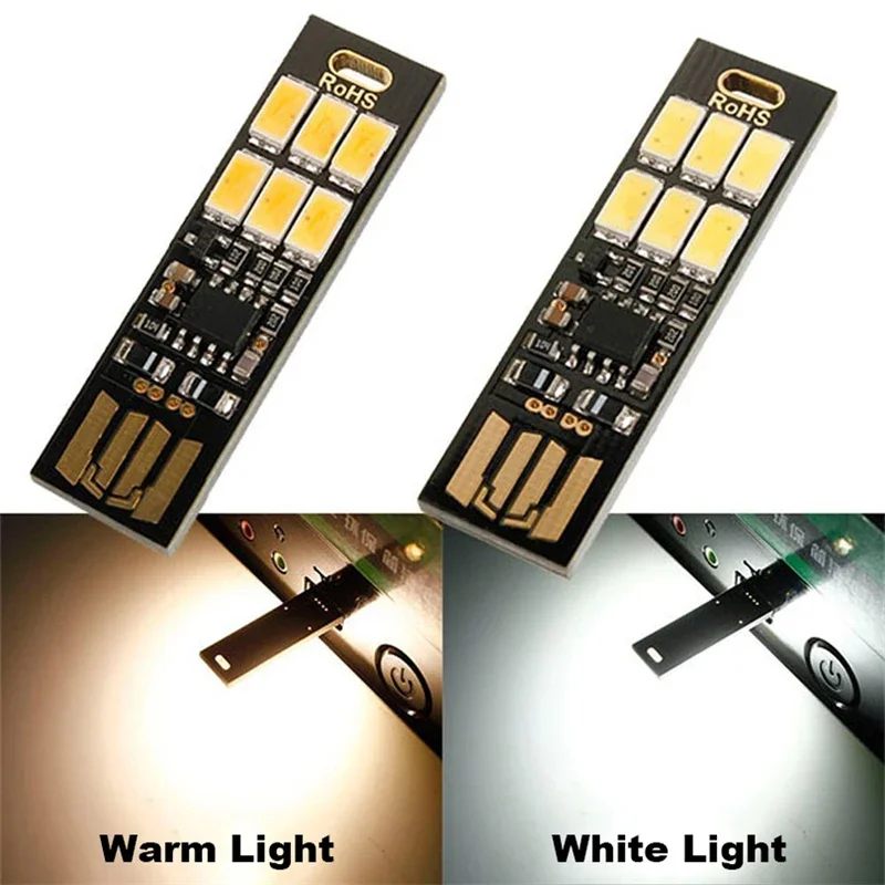 1pc Mobile USB LED Night Light Touch Sensor Switch LED Reading Lamp 5V Pocket Card LED Light For Power Bank Computer Laptop