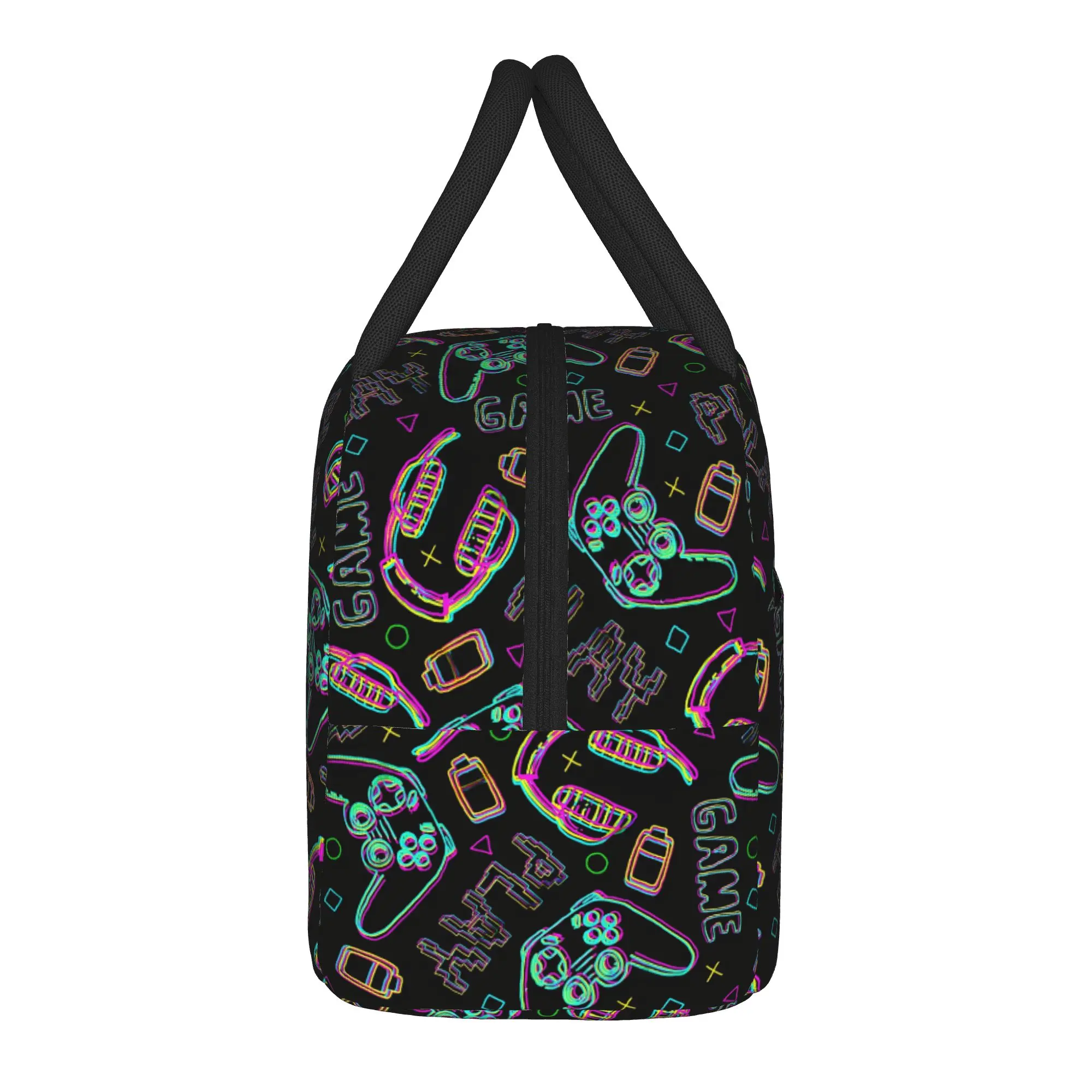Video Game Gaming Controller Insulated Lunch Bags Thermal Bag Reusable,Lunch Container  High Capacity Lunch Box Tote Travel