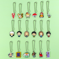 1PCS Old Friends Keychain Cute Penguins Cartoon Character Keyring fit Car Key Accessories Kawaii Friends Gift Handbag Pendant