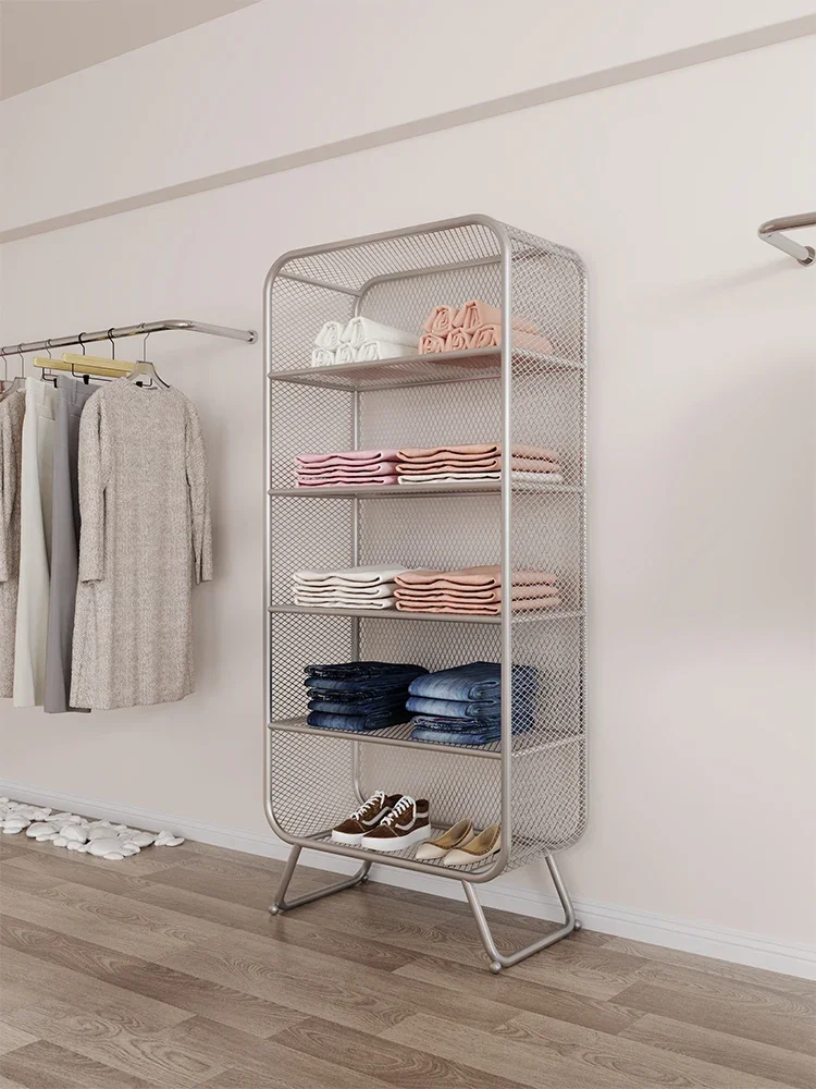 Customized Nordic grid shelves, clothing stores, multi-layer storage display shelves, net red bags, shoes, sweaters, floor-to-ce