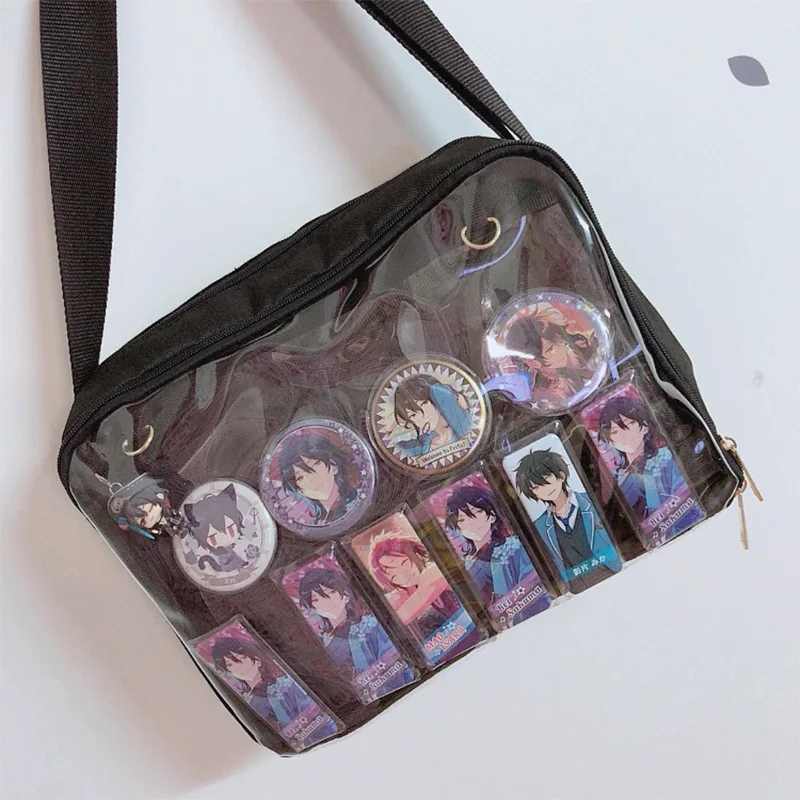 2023 Ins Classic Itabag Women Transparent PVC Pocket Messenger Bag JK Sweet Lolita Shoulder Bag Girls Badge Jelly Wallet