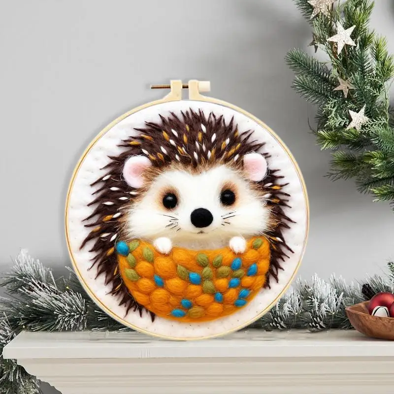 Felt Needle Kit Cartoon Wool Needle Felting Beginner Kit Christmas Handmade Kit Felting Supplies For Enthusiasts Beginners