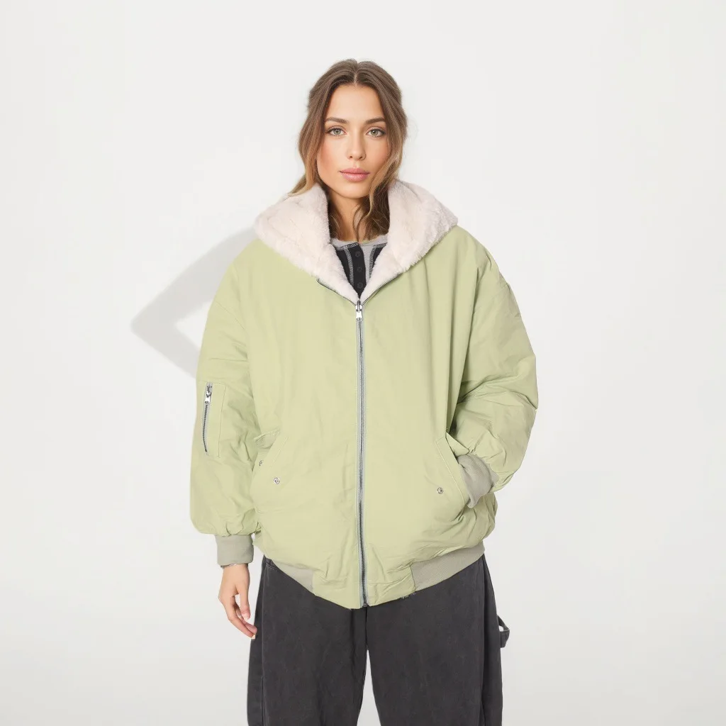 Goth Dark Autumn Winter Faux Fur Collar Solid Hooded Coats for Women Casual Zip Up Hoodies Coats & Jackets Warm Streetwear Loose