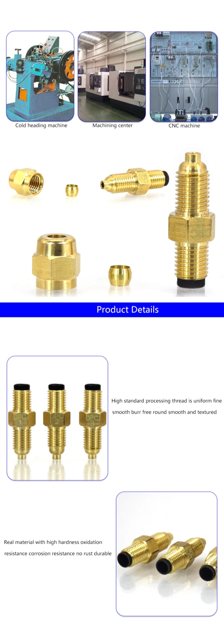M8 * 1 Einlass-/Auslass messing Öl fluss widerstands dosier einheit pss/DPC-3series für zentrales Schmier system/CNC-Maschinen zentrum – Detail 4