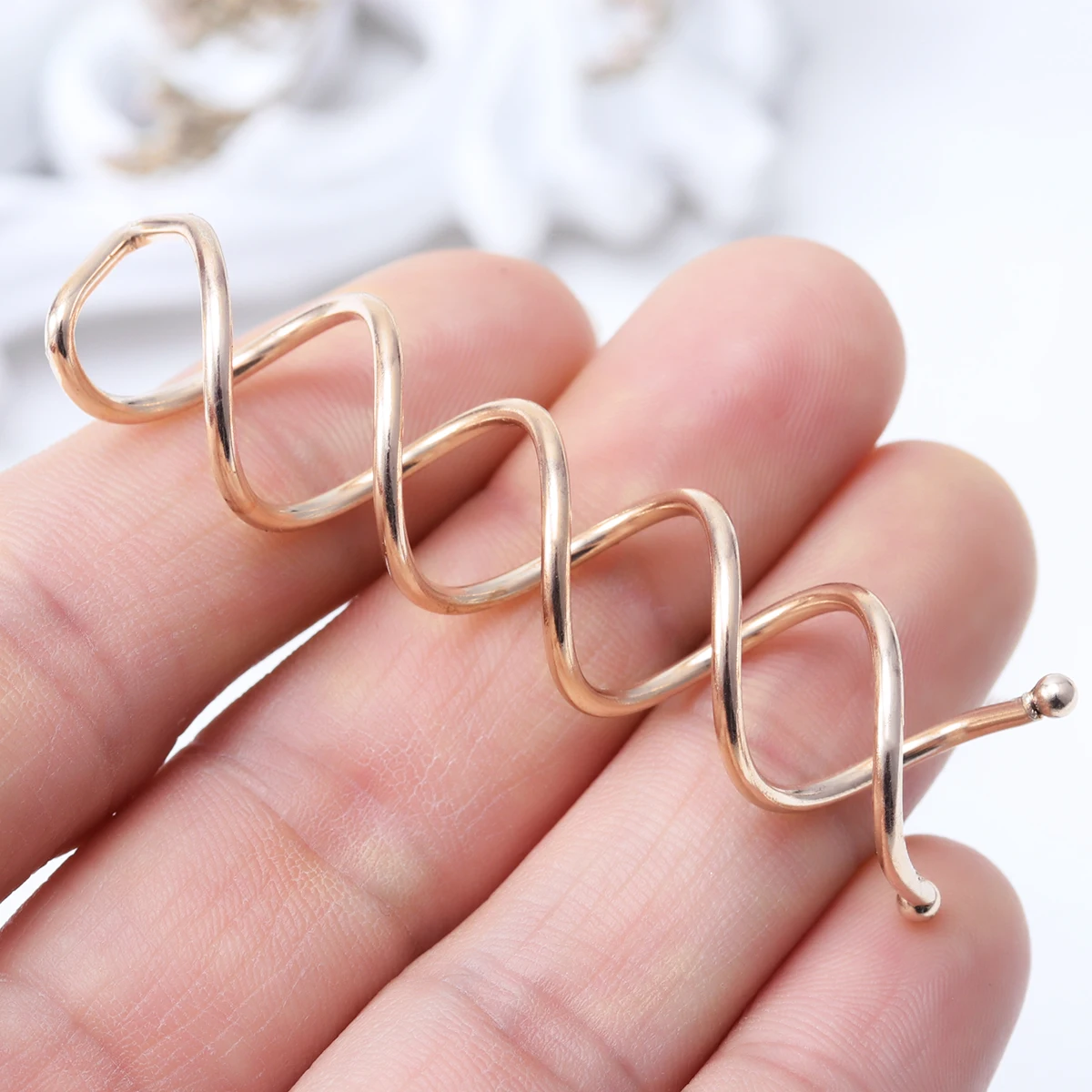 

10 шт. спиральные заколки для волос из легкого металлического сплава среднего размера для идеальной прически в виде булочки, аксессуар для длинных волос розового золота