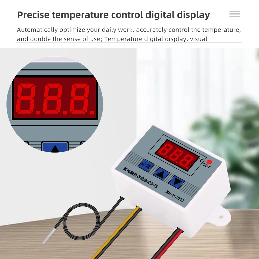 XH-W3002 Digital Thermostat Microcomputer Temperature Controller Heat Cooling Temp Control System for Refrigerator Freezer