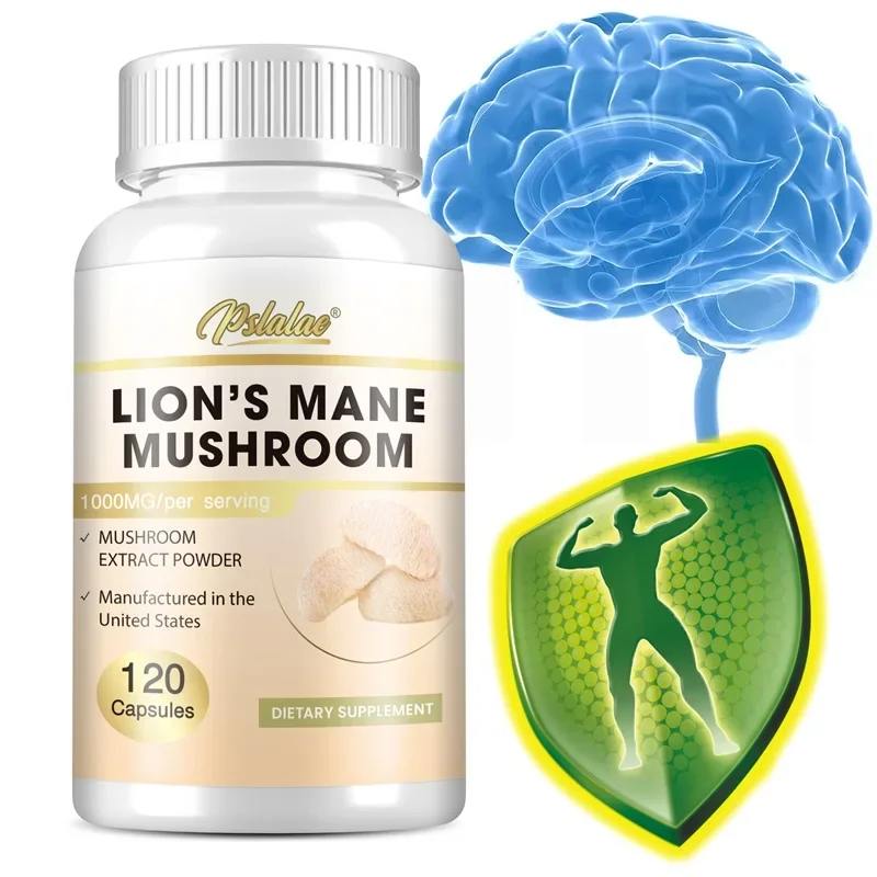 

Lion's Mane Mushroom Capsules - Brain Booster, Memory and Cognitive Enhancement, Mood Improvement, Sleep Health