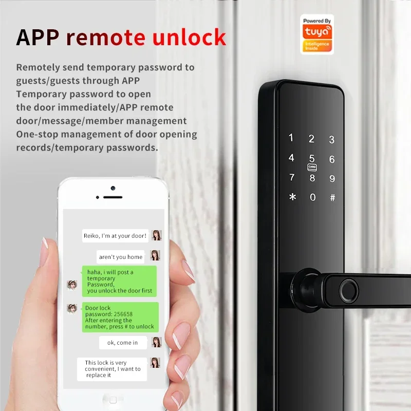 Smart Home Door Lock com senha de impressão digital Cartão chave, TTlock, biométrico, impressão digital, Tuya, Wi-Fi App, venda quente, S819