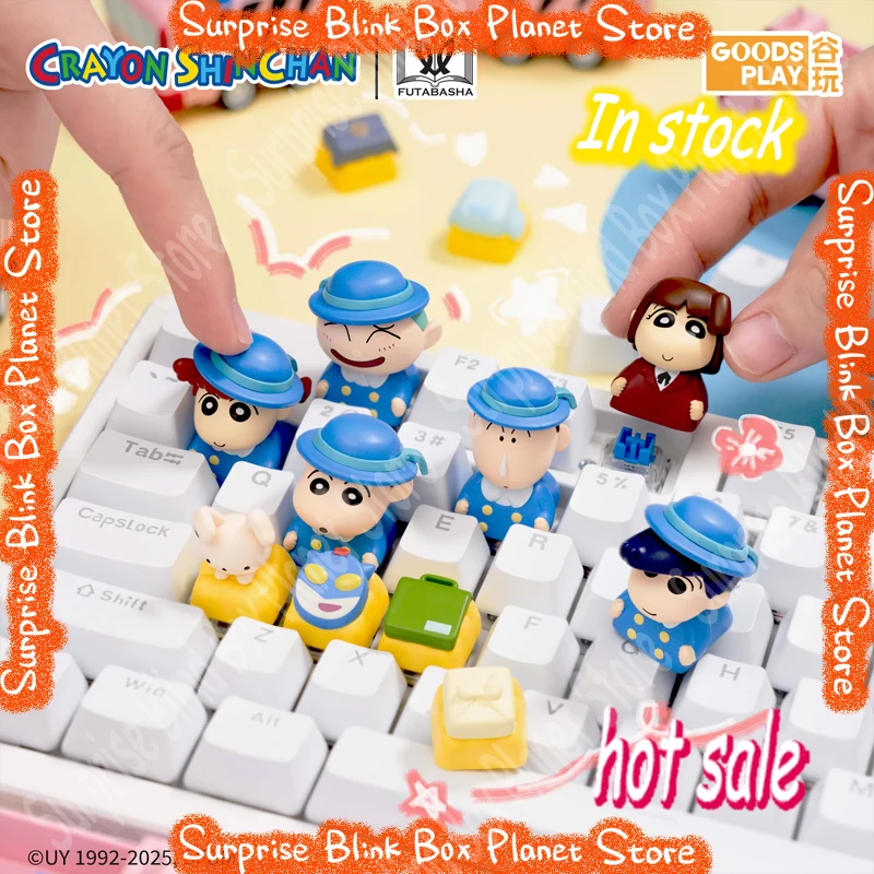 Crayon Shin-Chan 3D Keycap Series nohara shiro bo Action Kamen Bus Blind Box mystery figure Collection Keyboard Ornament Gift