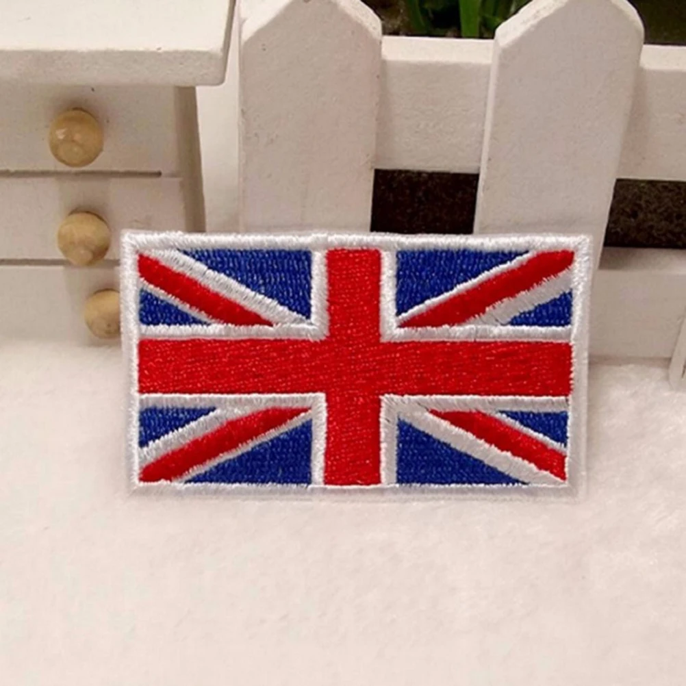 Infrared Reflective IR United Kingdom Flag Embroidery Patch Green Great Britain National UK GB Flags Patches Embroidered Badges