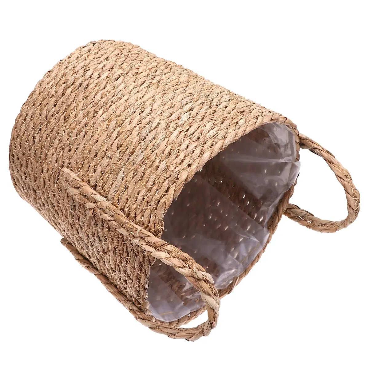 

Straw Flower Basket Storage Baskets for Plants Small Planter Eco Friendly Linen Material Thickened Double Handles Indoor