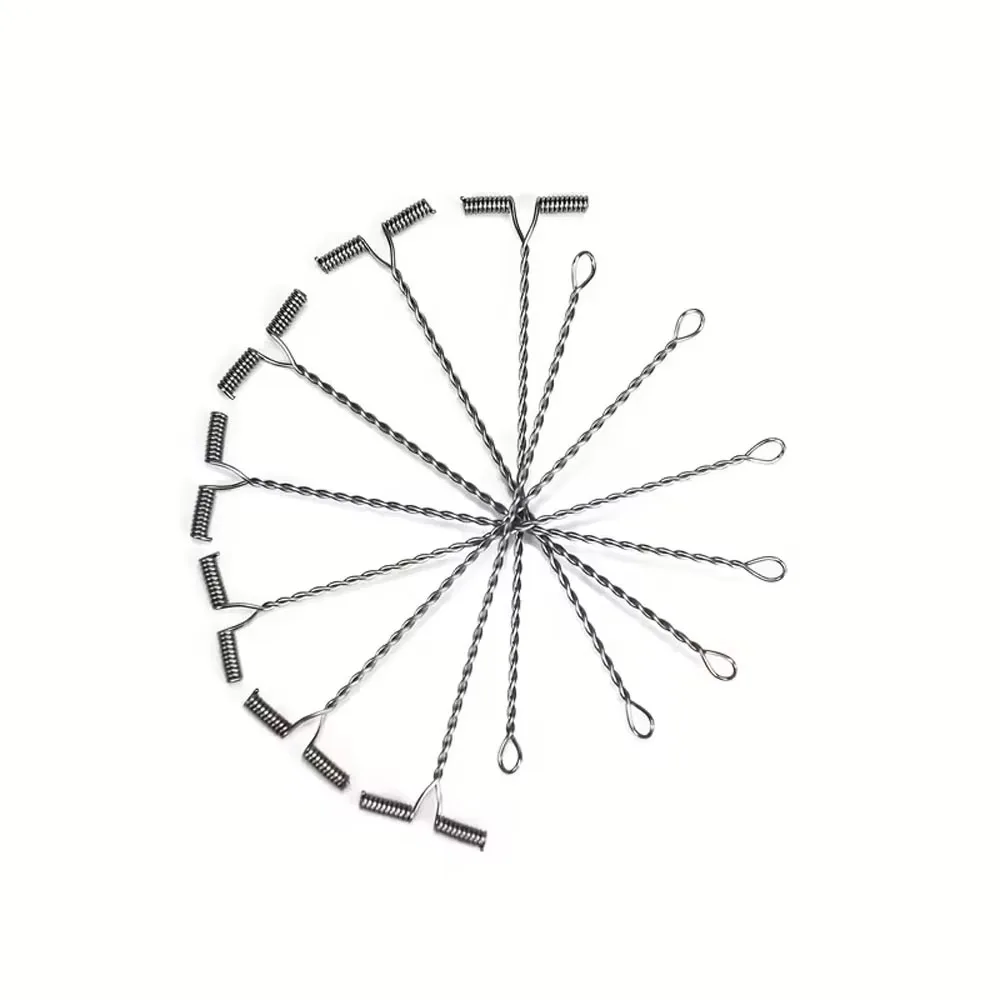 50 Stück Topranc Angelschnur-T-Anschlüsse – Anti-Tangle-Spiralverbinder aus Edelstahl für Angelruten, Köder und Tackle Organi – Detail 3