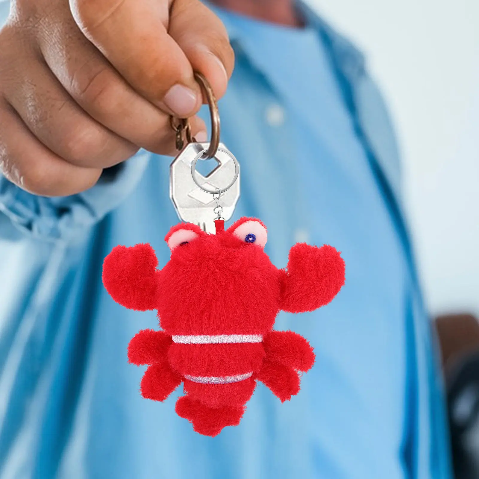

Adorable Lobster Keychain Soft Cuddly Ocean Animal Charm for Keys Bags Backpacks Purse Handbag Pendant Birthday Party Favor Sea