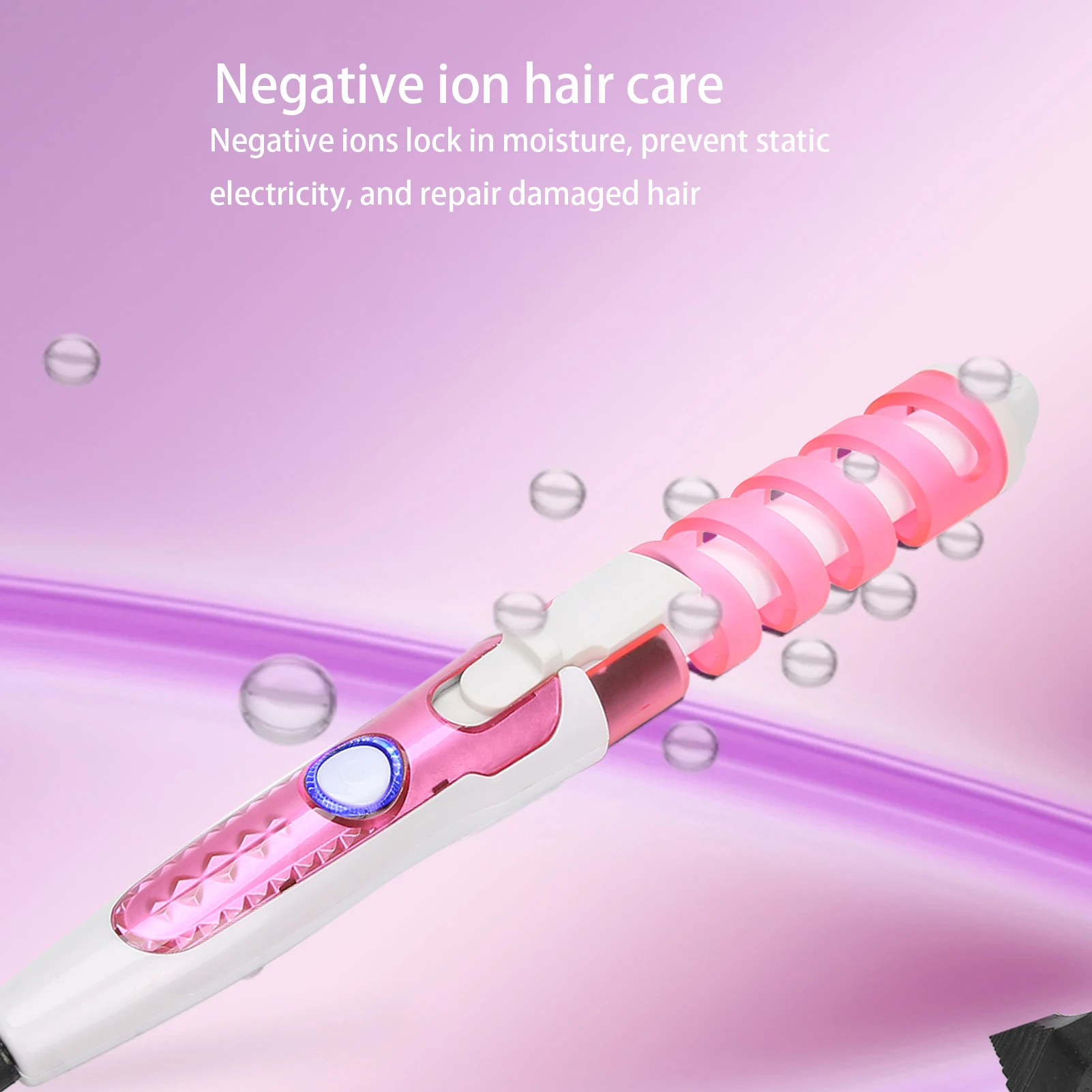 110‑240V Electric Hair Curler Electric Hair Curling Wand Spiral Hair Curler Curling Iron Hairstyling Tools Spiral Curling Wand 4