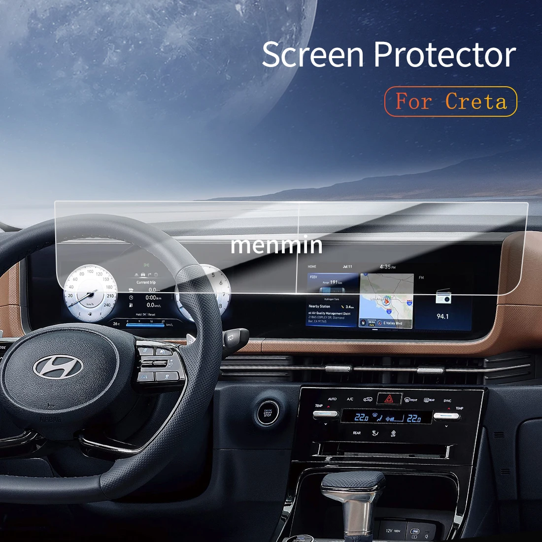 

Car Stickers Dash Carplay Mirror Screen Protector Display Tempered Glass Protective Film Vehicle For 26 HYUNDAI Creta
