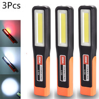 3pcs Powerful COB LED Work Light Garage Mechanic Lamp USB Rechargeable Flashlight MagneticTorch Emergency Light Warning Light