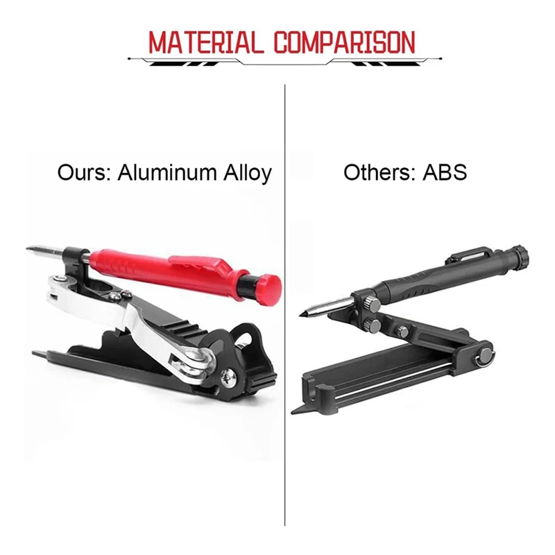 New Multifunctional DIY Woodworking Marking Tool - Aluminum Alloy Structural Pencil - Marking Tool With 18 Refills