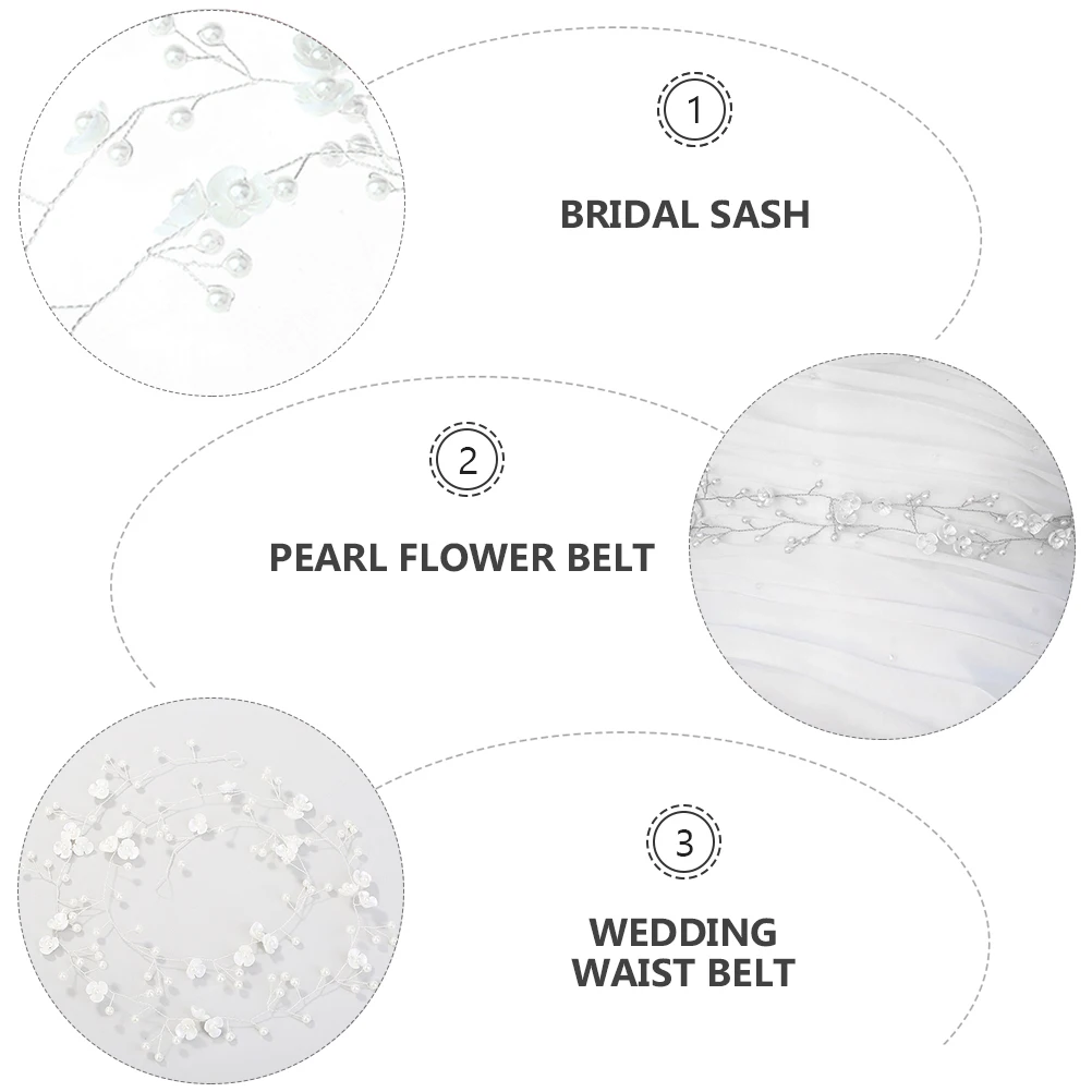 

Pearl Flower Belt Elegant Bridal Waist Belts Rhinestone Zinc Alloy Women Ceremony Dress Accessories Wedding Sash Decorative