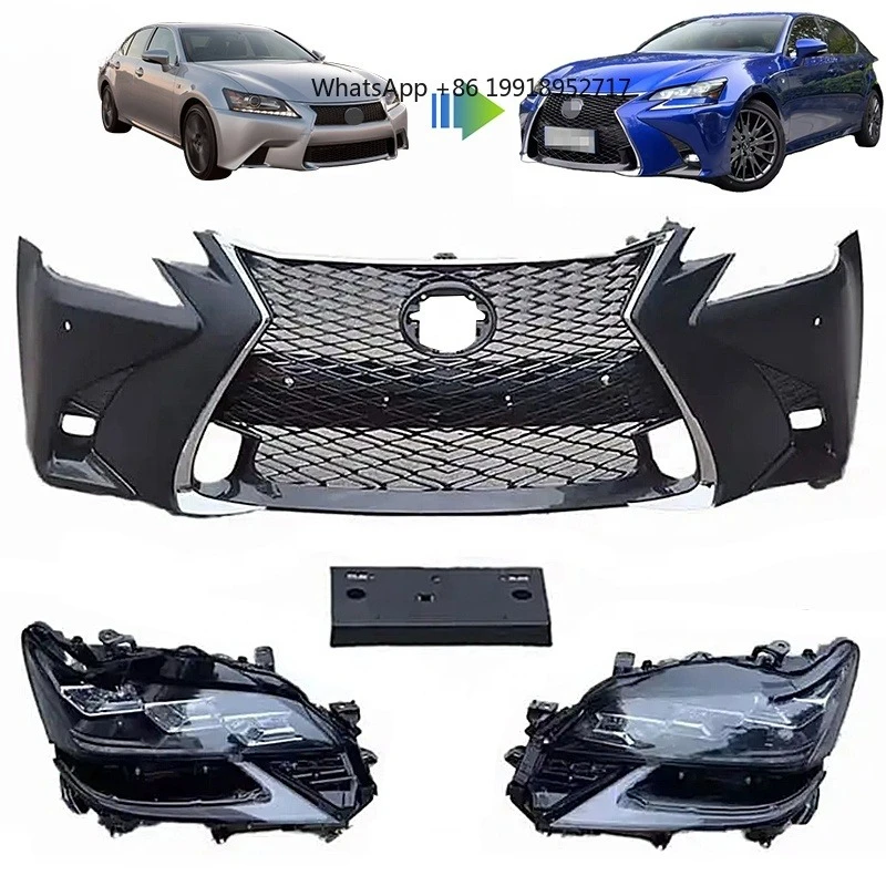 

Gs250 Gs300 Gs350 Gs400 Gs450 2012-2015 to 2018 With 3 Eye Headlight Facelift Bodykit Front Bumper Grille Set JJ460