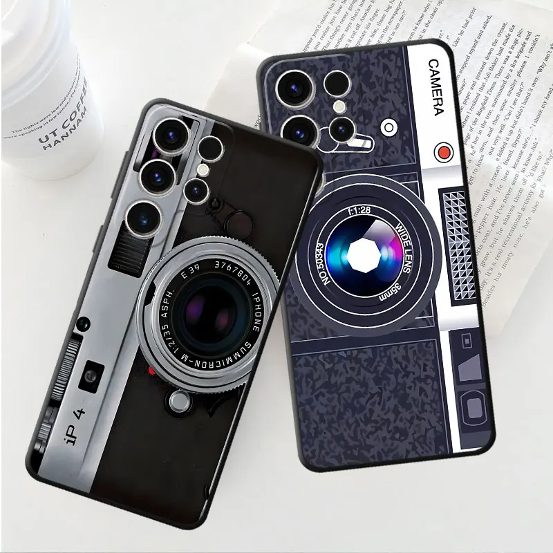 Retre Camera Phone Case for Samsung Galaxy S21 FE S21 5G S23 Ultra S20 S22 Plus S24 Ultra S24 Plus Bag Matte Silicone Cover