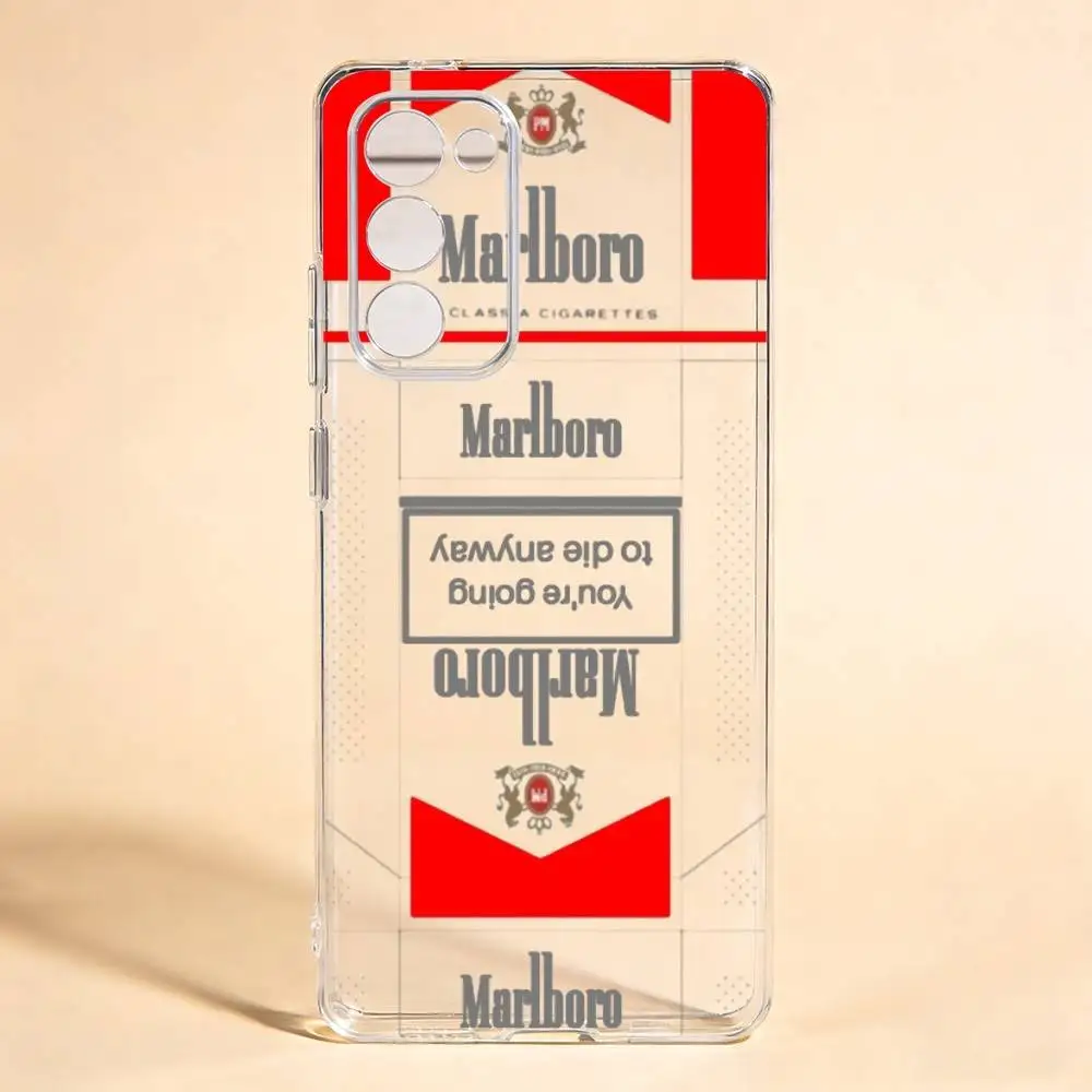

S-marlboroS LUXURY Phone Case For Samsung Galaxy S24 S25 S23 S22 S21 Transparent Cover Case