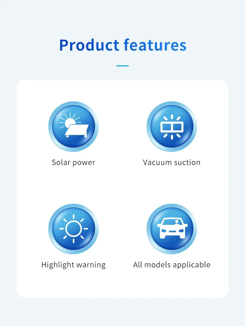 Solarbetriebene LED-Warnleuchte für Autos mit Saugnapfbefestigung, ohne Verkabelung, für die Heckscheibe, Stroboskop-Blitzlicht, Sicherheits- und Dekorationslampe. – Detail 2