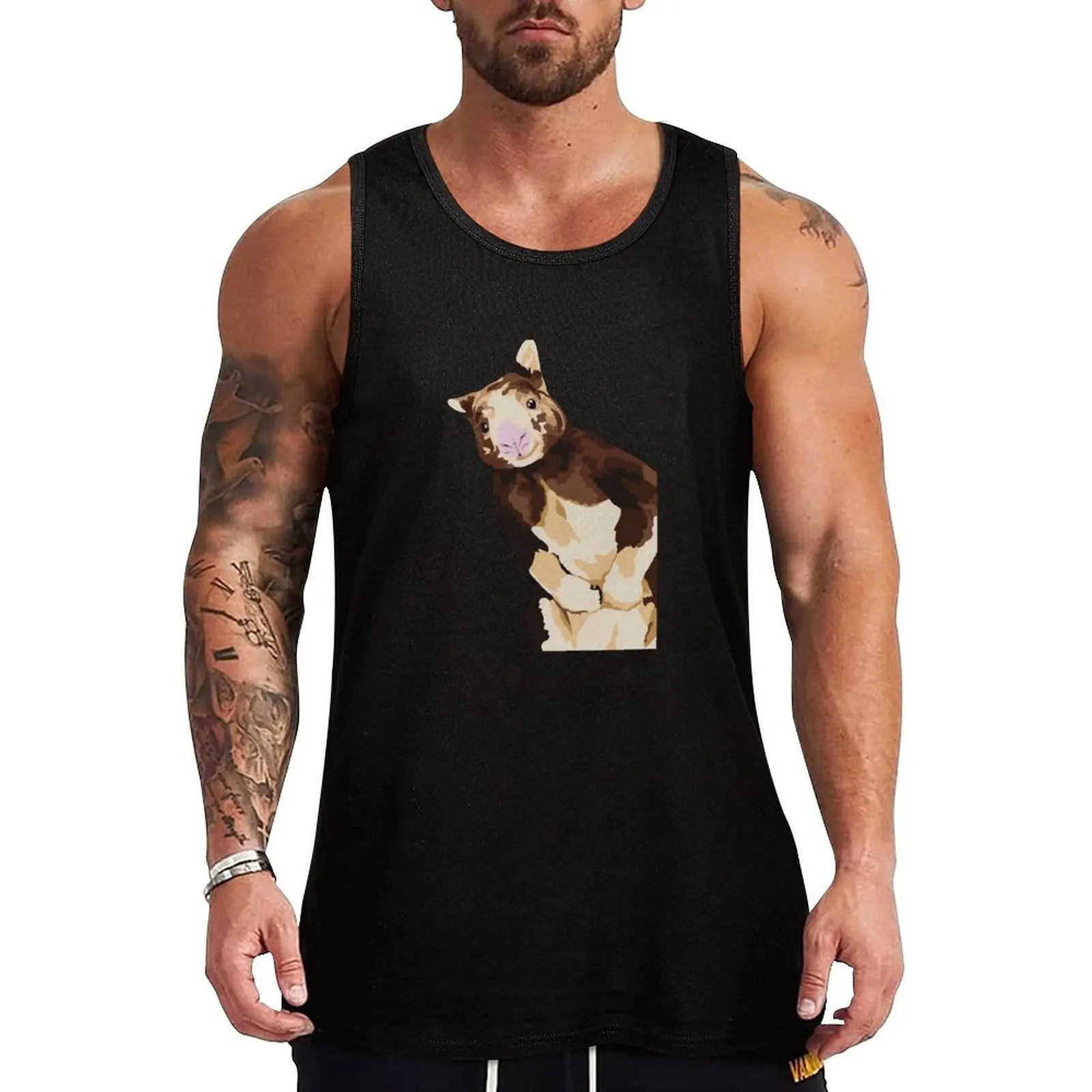 Tree Kangaroo Portrait Tank Top T-shirt male gym shirt men