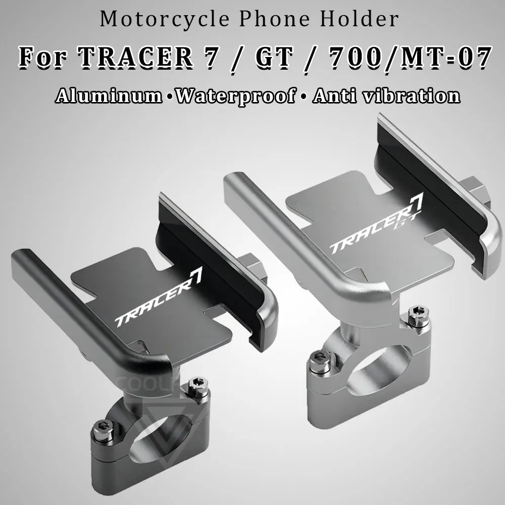 Motorcycle Phone Holder Aluminum Tracer 700 Accessories 2023 for Yamaha Tracer 7 GT Tracer7 Tracer700 7GT MT-07 MT07 2017 2021