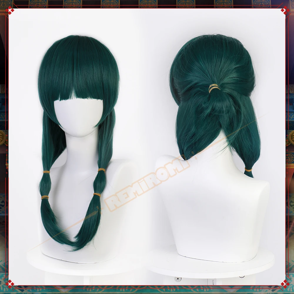 Maomao Cosplay Wig Synthetic Anime The Apothecary Diaries Green Hair 2 Styles Kusuriya no Hitorigoto Hairpin Headress +Wig Cap