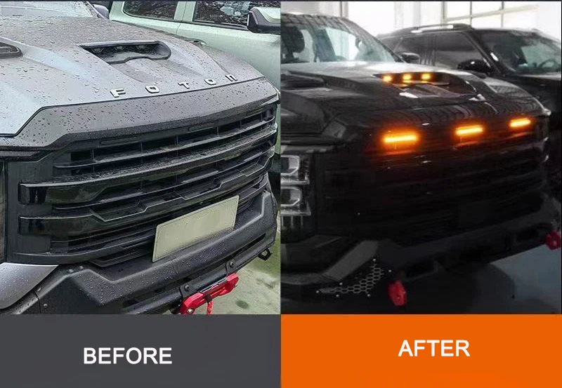 YELLOW LIGHT 3PCS/SET PLUG PLAY Fit FOTON TUNLAND V7 TUNLAND V9 Pickup Front Grille LED Lamp Refit Great Wall Styling