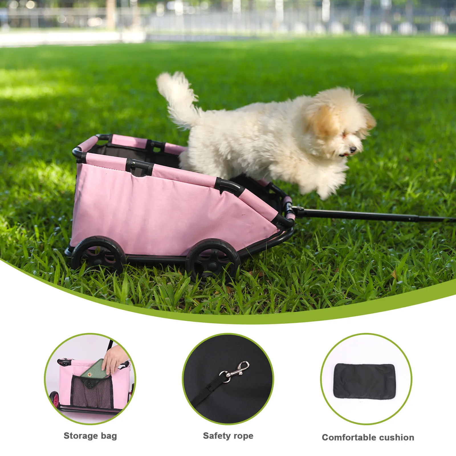 Carro pequeño para mascotas, cochecito plegable para perros de 4 ruedas, ligero 360 °   Carro giratorio Cochecito para mascotas Gatos pequeños Perros Transporte para gatos rodante