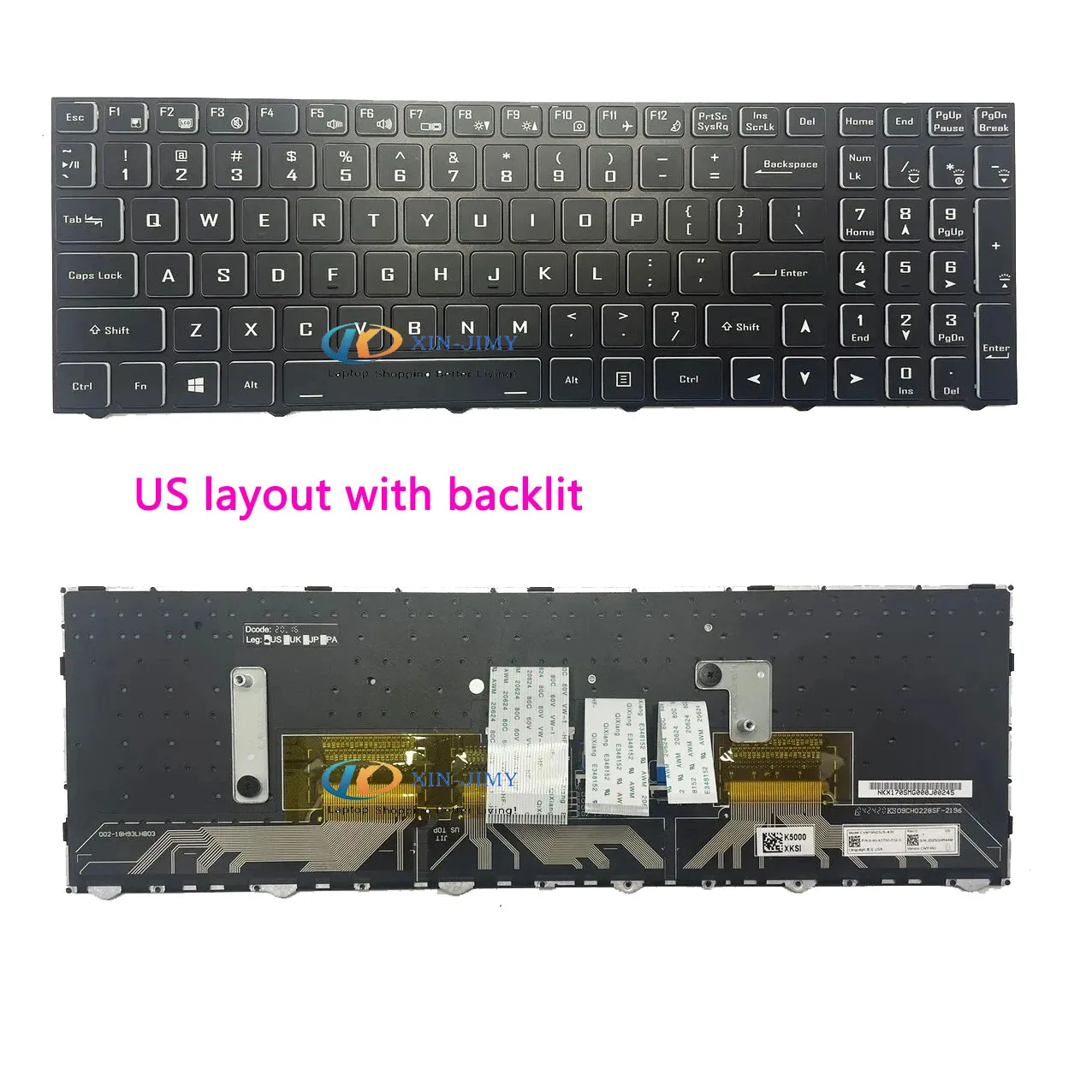 

Клавиатура для CLEVO X170 X170SM X170SM-G X170KM-G CVM19N23USJ430 с подсветкой, американская раскладка