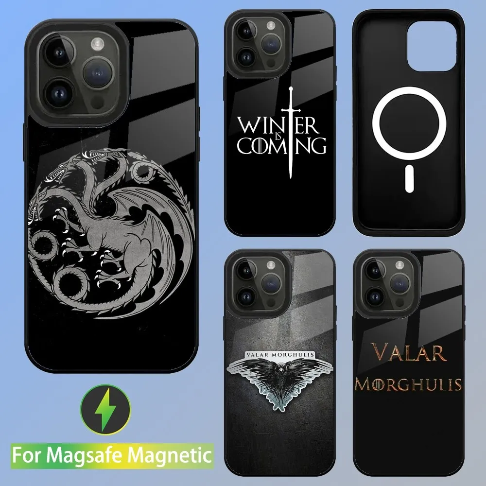 V-Valar Morghulis Phone Case For iPhone 16,15,14,13,12,11,Plus,Pro,Max Mini Magsafe Magnetic Wireless Charging