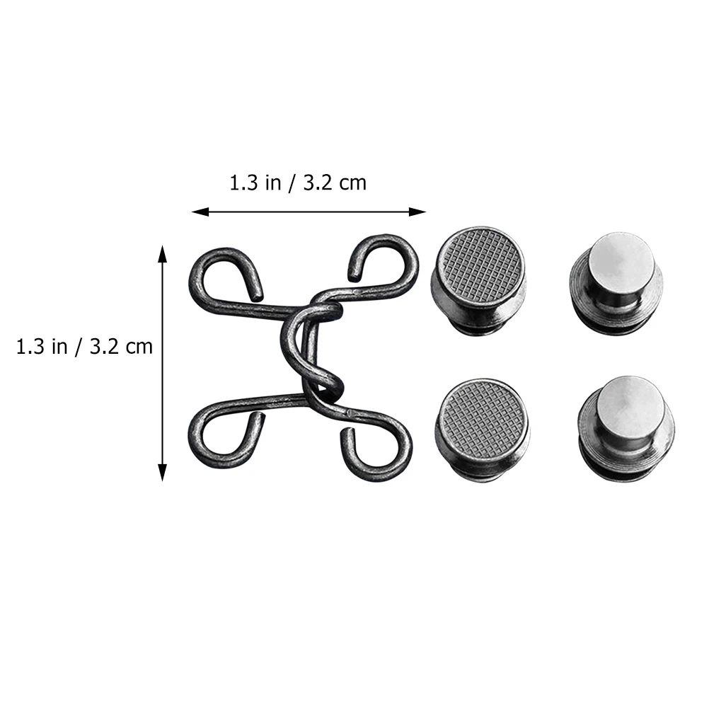 

4Pcs Adjustable Instant Jeans Waist Button Nail Free Buckles Replacement Universal Snap Fastener for Pants Skirts