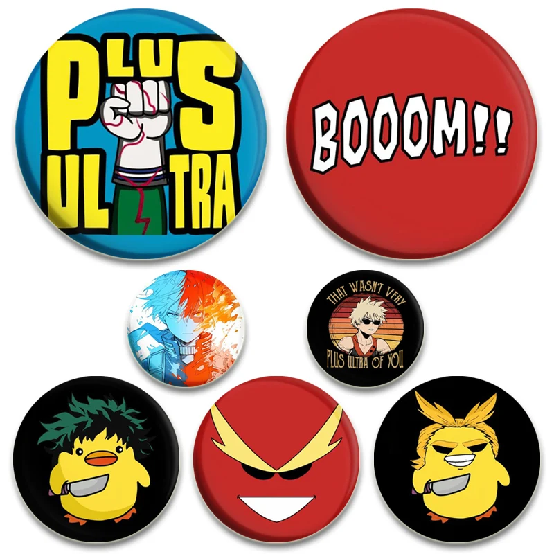 Todoroki Shoto OCHACO URARAKA Cartoon Brooches Midoriya Izuku Bakugou Katsuki Anime Badge Fashion Pins for Bag Accessorie Gift