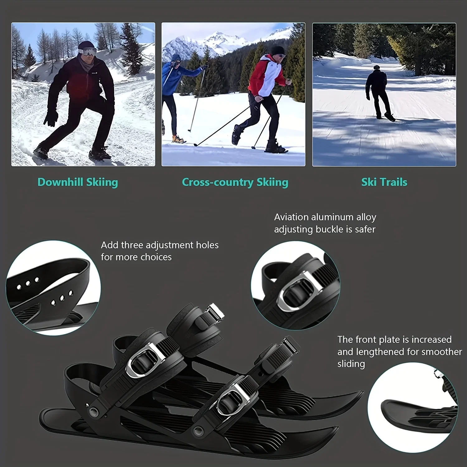 1 Pair Lightweight Mini Skiing Shoes for Winter Outdoor Sports, Small Snowboard Boots, Snow Supplies Support.