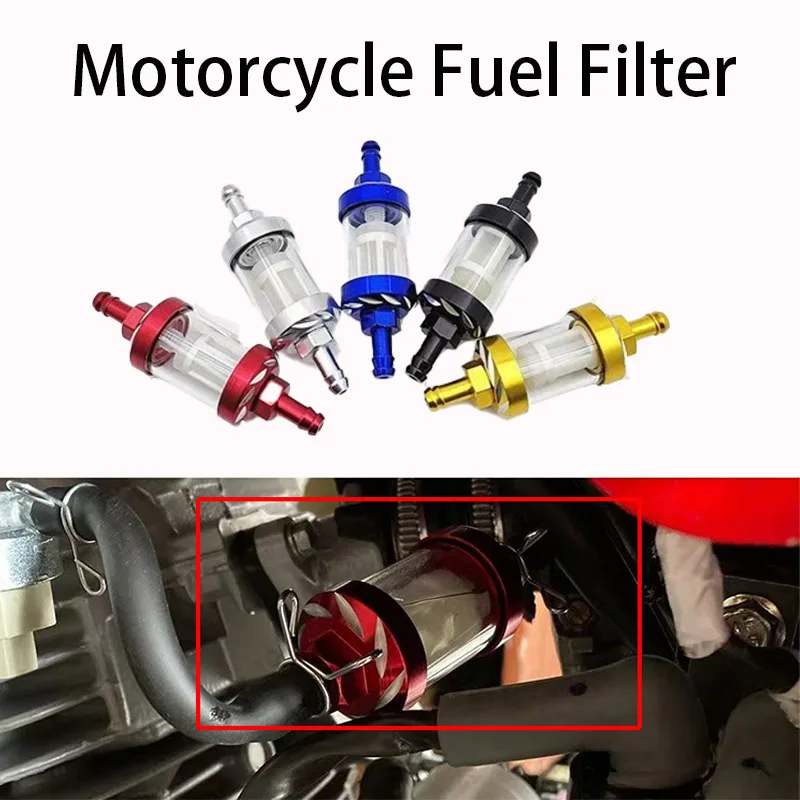 Filtro de combustible para motocicleta, aleación de aluminio CNC, piezas de máquinas de gasolina para motocicleta, filtros de aceite de Motor CNC para motocicleta ATV Pit Bike