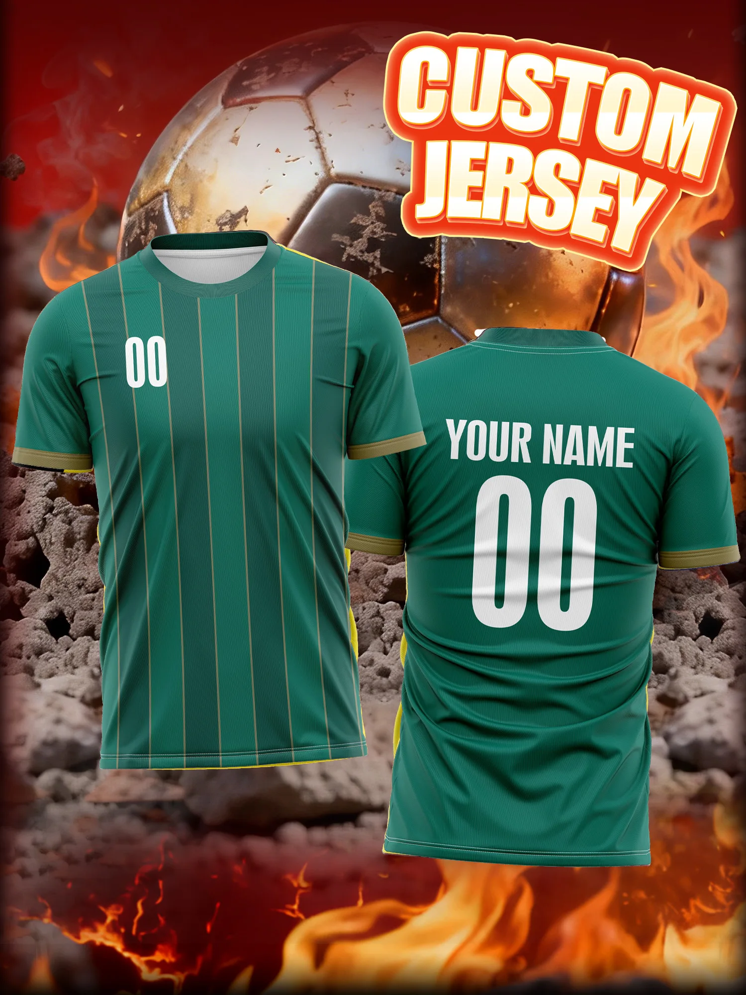 Camiseta de Fútbol Personalizada con Foto, Nombre y Número, Impresión Segura, Imagen Fija, Larga Duración