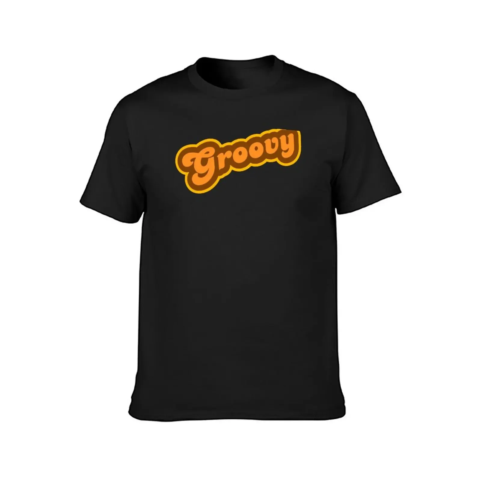 Groovy - Retro 70s - Logo T-Shirt vintage graphic tee graphics customs design your own Short sleeve tee men