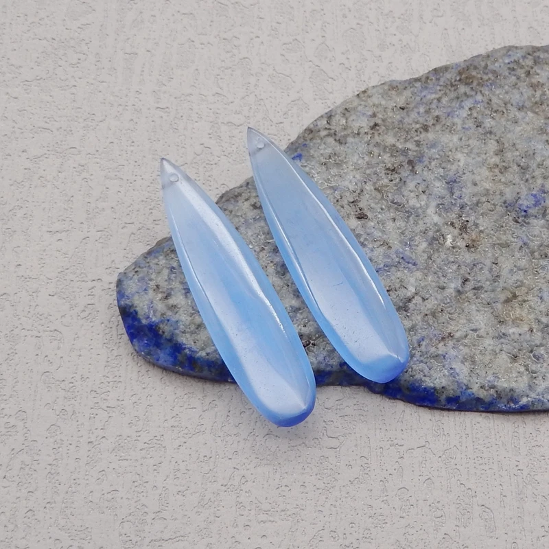 Semiprecious Stones Jewelry Cymophane Earrings For Women 42x10x4mm 5g Fashion Gemstone Earrings Accessories