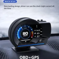 Universal HUD Car Speedometer OBD + GPS Dual System Smart Head Up Display with Navigation Alarm Ambient Overspeed Warning System