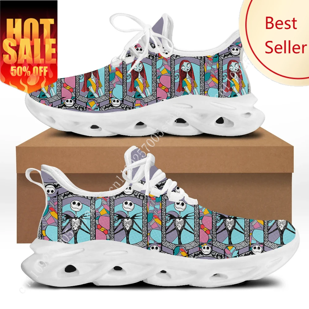 

Nightmare Before Christmas Disney Cartoon Flats Sneakers Womens Sports Running Shoes Holiday Party Female Gifts Custom Made Shoe