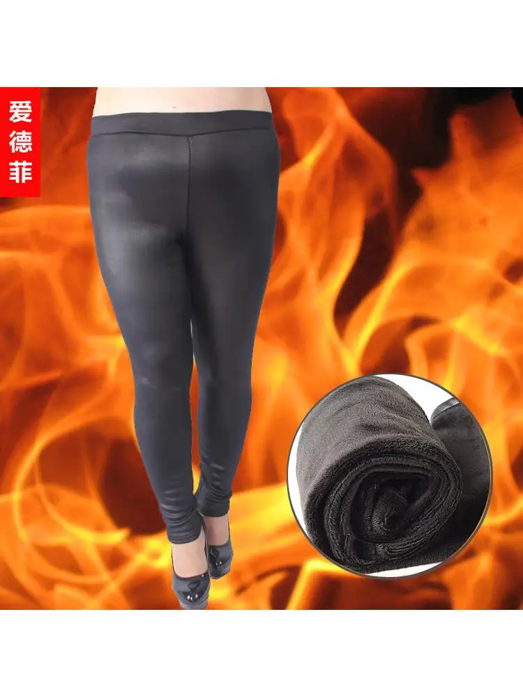 Leggings de couro imitação feminina, calças pretas divididas, tamanho grande, roupa de menina gorda, roupa de menina grande, novo design, inverno, outono, 45-140kg, 2022