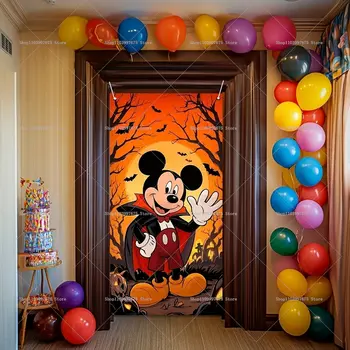 迪士尼米奇萬聖節南瓜蝙蝠門橫幅攝影背景室內外牆門廊背景派對用品 10 最佳銷售 萬聖節米奇 - №9