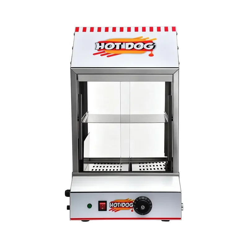 Commercial Hot Dog Warmer Display Cabinet Double Layer Glass Thermal Insulation Showcase for Cinema Mall Stall OEM ODM