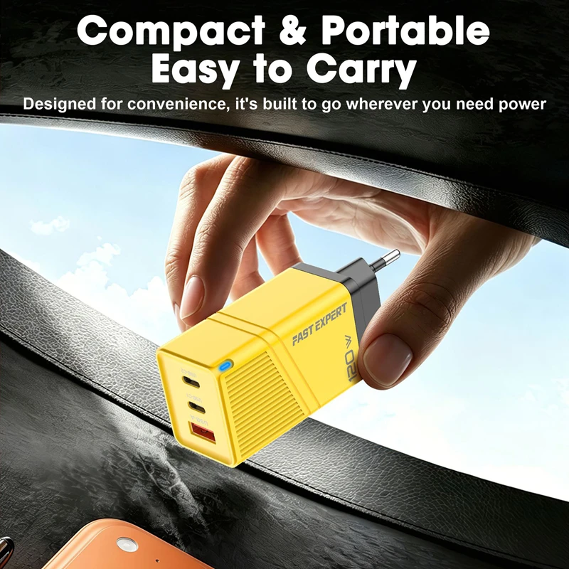 Lenovo 120W Ladegerät mit USB 2PD ACC Multi-Port Schnellladeadapter EU US UK Stecker für Xiaomi Huawei iPhone 18 17 16promax 2026 – Detail 4