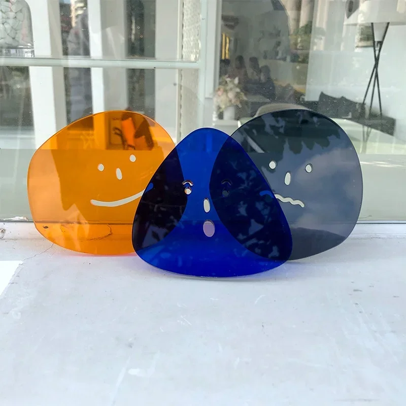 Acrylic Coasters Blue Shaped Ins Waterproof and Heat Resistant Cups Mats Reusable Hot Pad Table Protector Kitchen Item Accessory