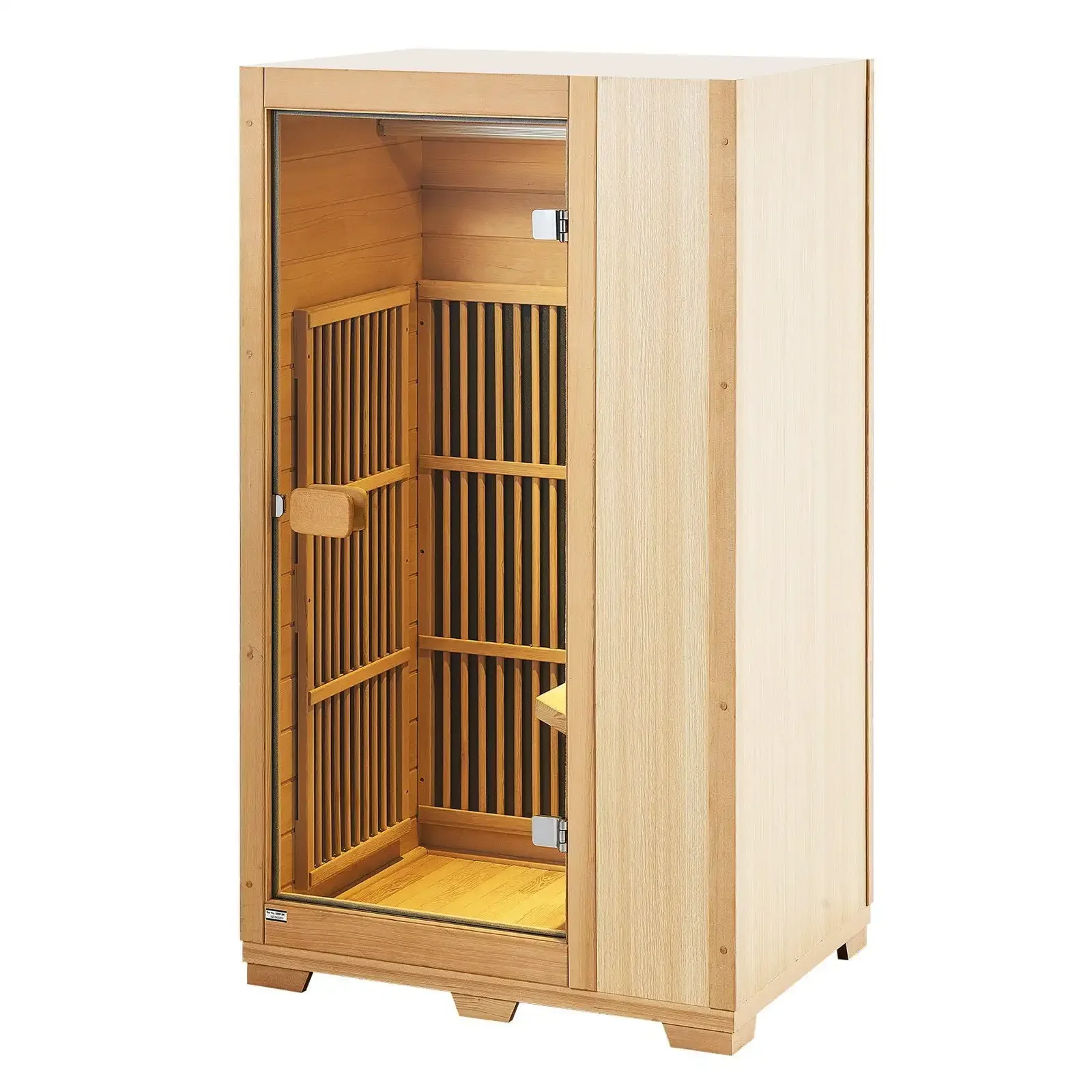 Far Infrared Wooden Sauna, Room Home Sauna Spa for One Single Person, Low EMF Far Infrared Hemlock Wood Sauna