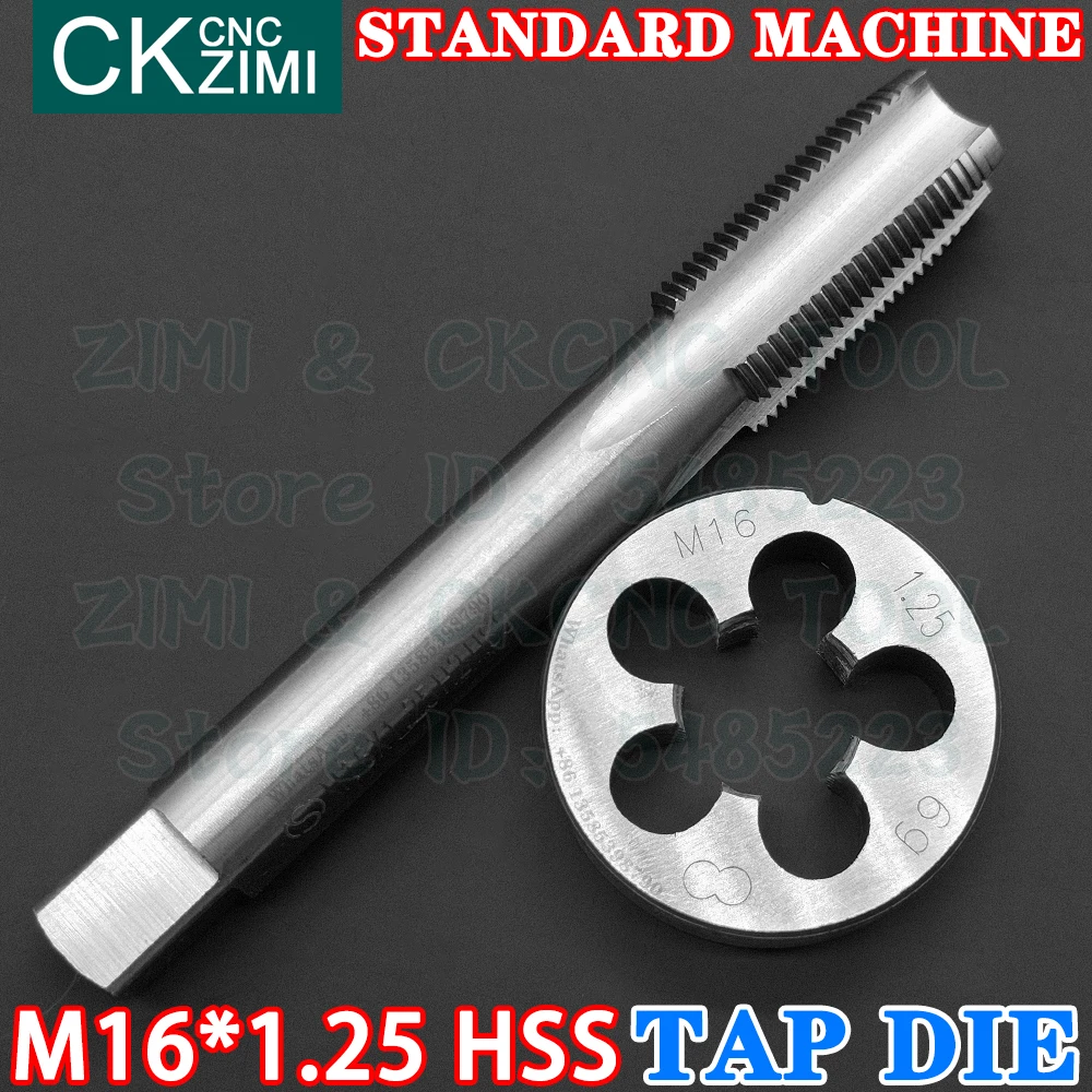 

M16*1.25 M16X1.25 Straight Handle Standard Machine Die Tap Right High Speed Steel Wire Tapping Drill Round Die Metal Tap Die Set