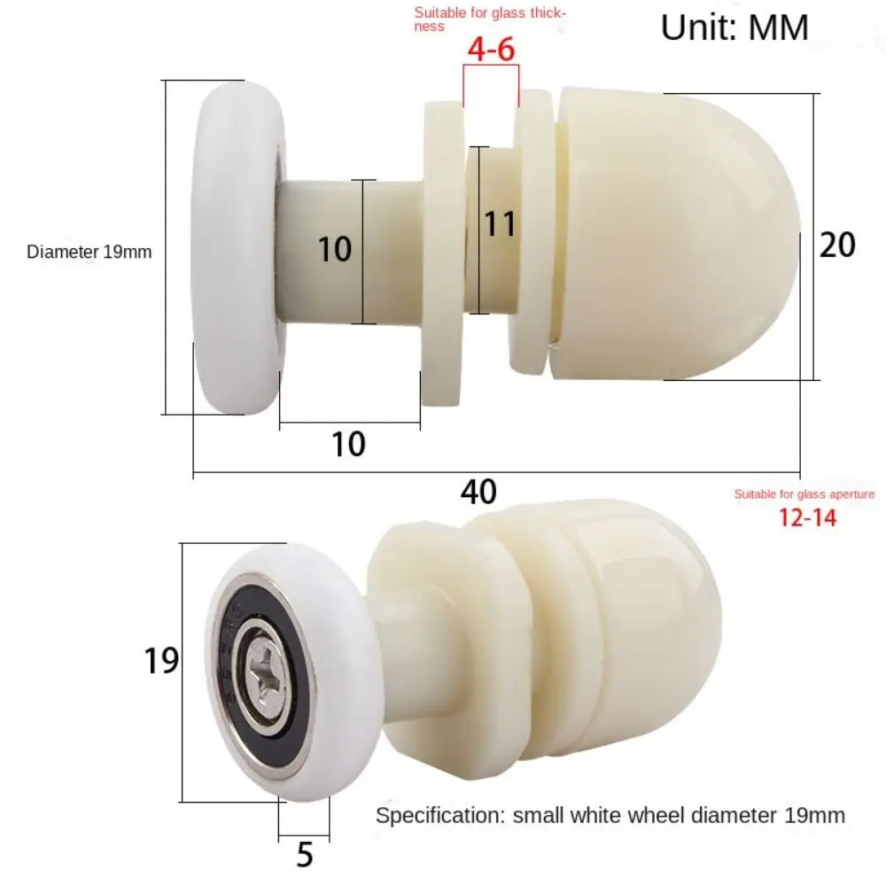 New Brass Shower Door Rollers PVC Replacement Parts Sliding Door Wheel Shower Trays Furniture Hardware Runners Wheels Glass Door